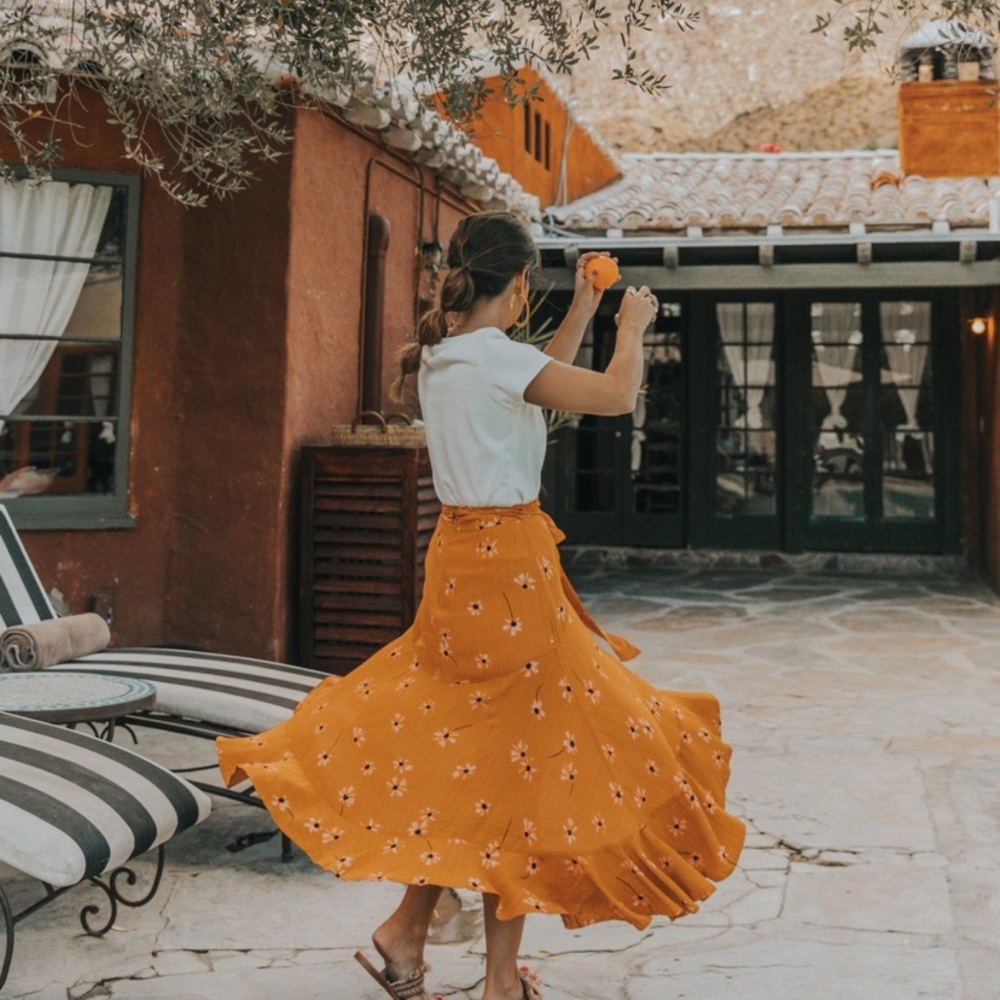 Anthropologie Faithfull Belted Botany Skirt
